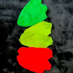 Three Pairs of Woman’s Neon-colored Socks